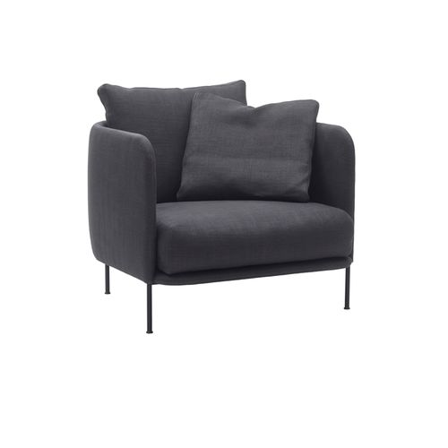 Moderner Sessel - BONNET GRAND - Adea - Leder / Stoff / Metall