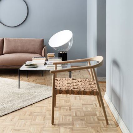 Moderner Sessel - FAY - Adea - Leder / Holz / mit Fußstütze