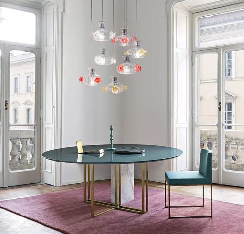 Hängelampe - VENEZIA  - SIKREA - Metall / geblasenes Glas / Kristall