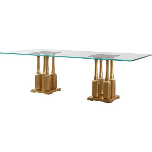 Moderner Esstisch - VILLA - Baker Furniture Co. - Glas / Gestell aus Bronze / rechteckig