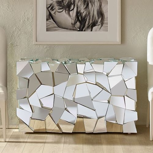 Moderner Konsolentisch - REFLECTION - Baker Furniture Co. - Glas / Gestell aus Glas / rechteckig