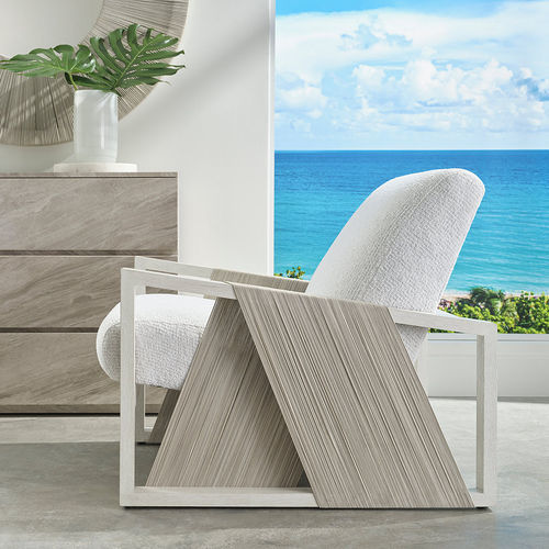 Moderner Sessel - MARINA - Baker Furniture Co. - Stoff / Leder / Holz