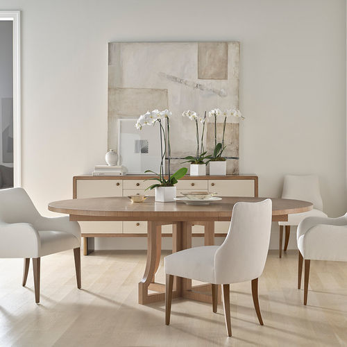 Moderner Esstisch - OAKLEY - Baker Furniture Co. - Eiche / Buche / gebürsteter Edelstahl