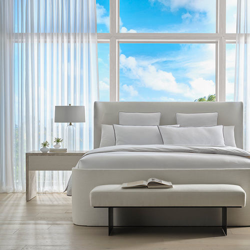Moderner Nachttisch - CORONADO  - Baker Furniture Co. - Eiche / Marmor / Gestell aus Marmor