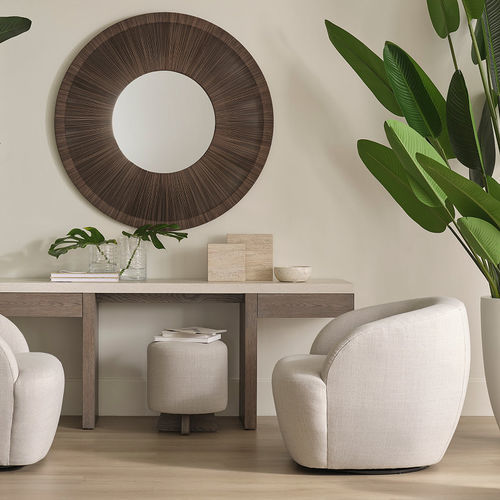 Wandmontierter Spiegel - TIDAL  - Baker Furniture Co. - modern / rund / gebogen