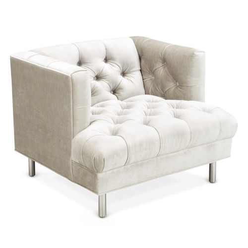 Chesterfield-Sessel - BAXTER T-ARM  - Jonathan Adler - Samt / Baumwolle / Aluminium