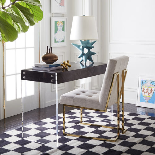 Moderner Schreibtisch - BOND - Jonathan Adler - Edelstahl / aus Acrylglas