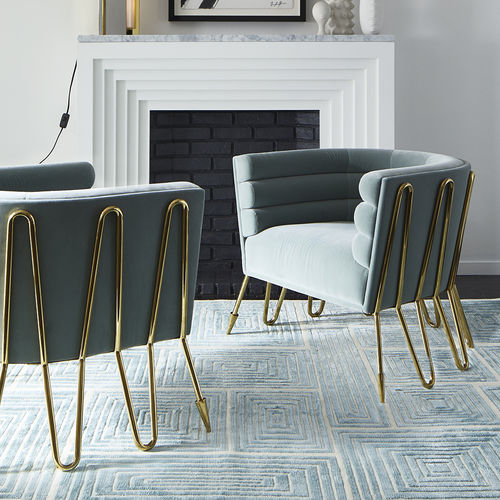 Moderner Clubsessel - MAXIME - Jonathan Adler - Samt / poliertes Messing