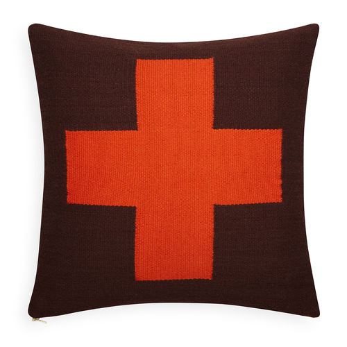 Kissen für Sofas - CROSS - Jonathan Adler - quadratisch / Motiv / Wolle