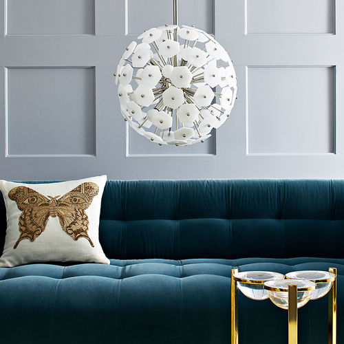 Moderner Kronleuchter - VIENNA - Jonathan Adler - Glas / Messing / Nickel