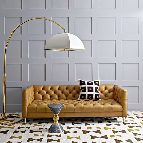Stehleuchte - ELECTRUM - Jonathan Adler - Nickel / poliertes Messing / Seide