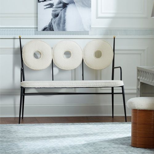 Moderne Bank - RONDO - Jonathan Adler - Stoff / Stahl / mit Rückenlehne