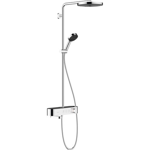 Chromoberfläche Duschsäule - PULSIFY S SHOWERPIPE 260 1JET - hansgrohe - wandmontiert / modern / mit Handbrause