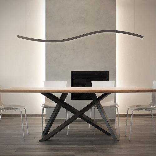 Hängelampe - CURVE - TEAM ITALIA - Opalglas / modern / mit Kabel