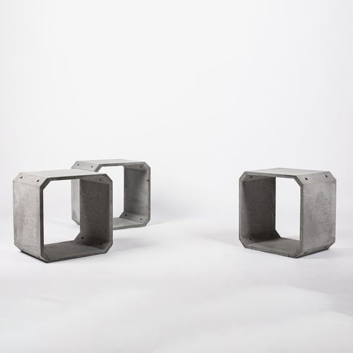 Moderner Beistelltisch - KOU - BENTU DESIGN - Beton / Gestell aus Beton / rechteckig