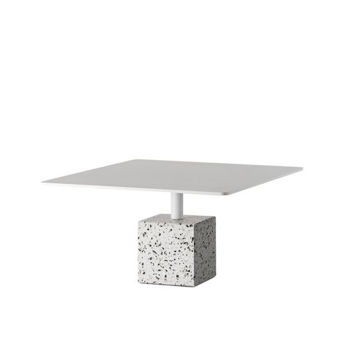 Moderner Couchtisch - DING - BENTU DESIGN - Beton / Gestell aus Aluminium / rund