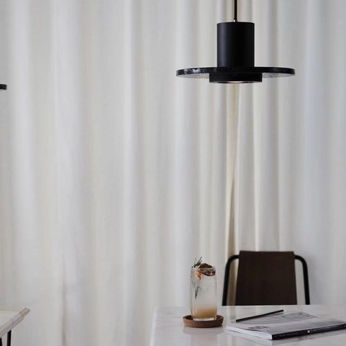 Hängelampe - CALM - BENTU DESIGN - Aluminium / Lavastein / modern
