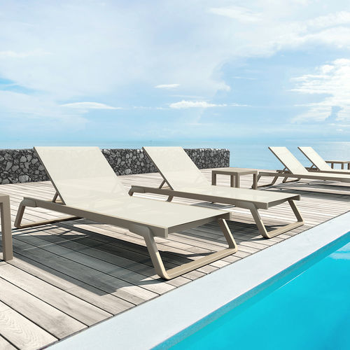 Moderne Sonnenliege - TROPIC - Siesta - Synthetikstoff / lackiertes Aluminium / Glasfaser