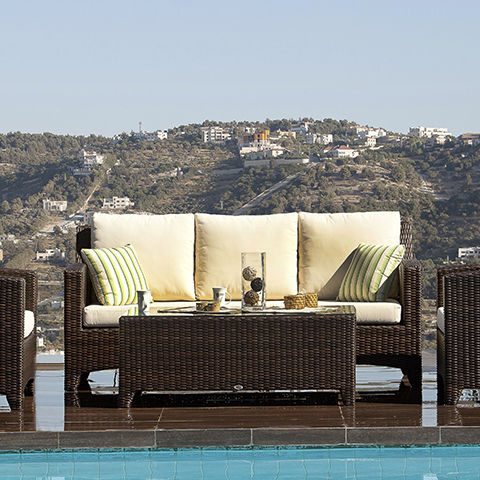 Modernes Sofa - BARCELONA - Rattan House - für Garten / mehrfarbig / Rattan