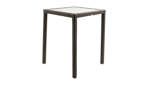 Moderner Stehtisch - DENZO - Rattan House - Glas / Rattan / quadratisch