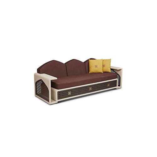 Sofa / originelles Design - ALBAQ - Rattan House - für Außenbereich / braun / Rattan