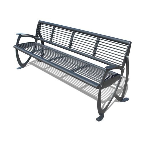 Moderne Bank für den öffentlichen Raum - PÖLSKA  - URBAN-NT - Stahl / mit Rückenlehne / mit Armlehnen