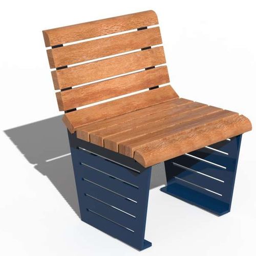 Moderner Stuhl - CEZANNE - URBAN-NT - für Außenbereich / Holz / Gestell aus Stahl