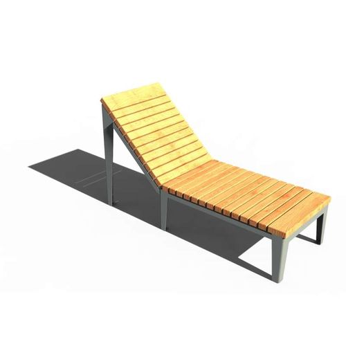Moderne Sonnenliege - VÉGA - URBAN-NT - Holz / Stahl / für öffentliche Bereiche