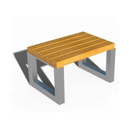 Moderner Hocker - COMBIKOT - URBAN-NT - Tropenholz / Gestell aus Stahl / für öffentliche Bereiche