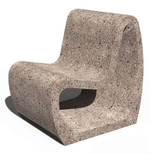 Moderner Kaminsessel - SILLA - URBAN-NT - Beton / grau / weiß