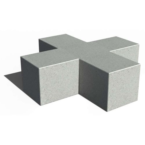 Bank für den öffentlichen Raum / minimalistisches Design - TETRIS X - URBAN-NT - Beton / ohne Rückenlehne / ohne Armlehnen