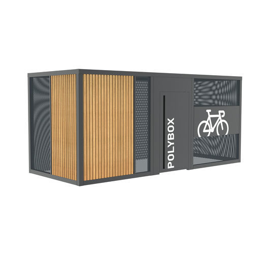 Gesicherter Fahrradunterstand - POLYBOX - URBAN-NT - mit Solarpaneel / modular / Stahl