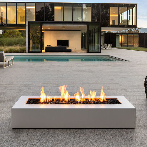 Garten-Feuerstelle / Gas - PALOFORM - Beton / Edelstahl / Cortenstahl