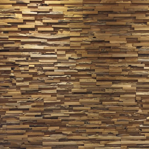 Verkleidungs-Dekorplatte - RINJANI - TEAK STORY - wandmontiert / für Fassadenverkleidung / aus recyceltem Material