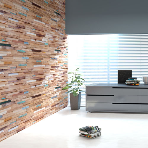 Teakholz-Verblender - DIENG - TEAK STORY - Innenbereich / 3D / gestrichen