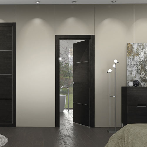Tür für Innenbereich - COSTA MARFIL : VIURA - Portes Castalla - Eiche / Wenge / Aluminium