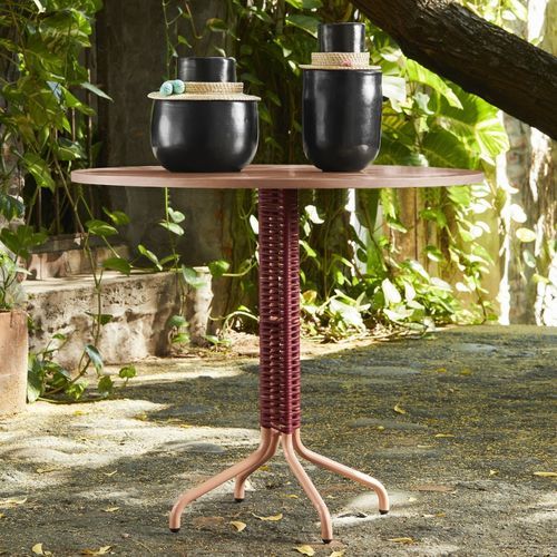 Moderner Bistrotisch - CIELO - Ames design - Metall / Recyclingkunststoff / Marmor