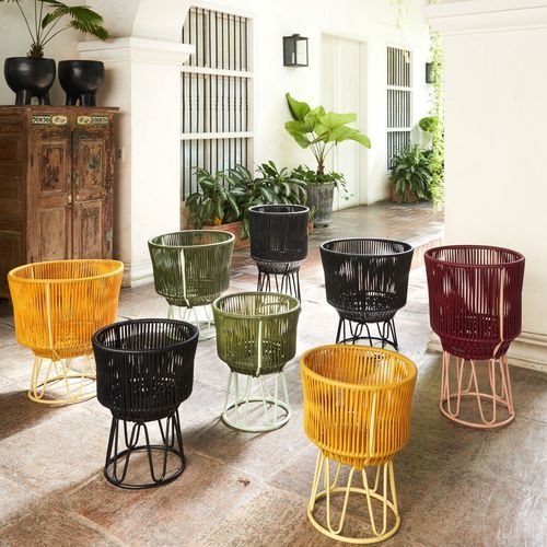 Recyclingkunststoff-Übertopf - CIRCO - Ames design - galvanisiertem Stahl