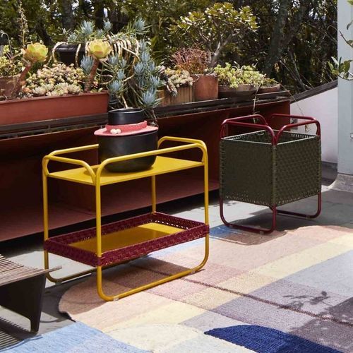 Moderner Beistelltisch - DICHAS - Ames design - galvanisiertem Stahl / PVC / Kordel