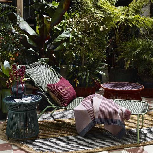 Moderner Beistelltisch - CARIBE  - Ames design - Stahl / Recyclingkunststoff / Gestell aus galvanisiertem Stahl