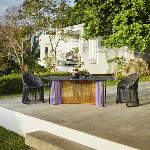 Moderner Esstisch - CARTAGENAS - Ames design - Metall / Marmor / Recyclingkunststoff