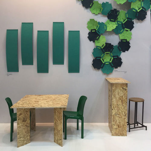 Wandmontierte Akustikplatte - ECOARCH - Slalom - für Decke / Polyesterfaser / glatt