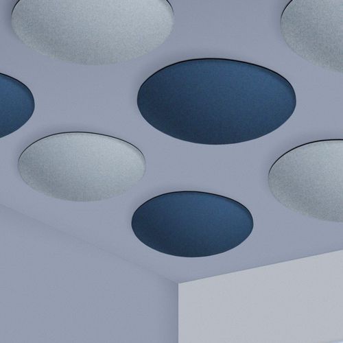 Wandmontierte Akustikplatte - ECOBUBBLE - Slalom - für Decke / Stoff / rund