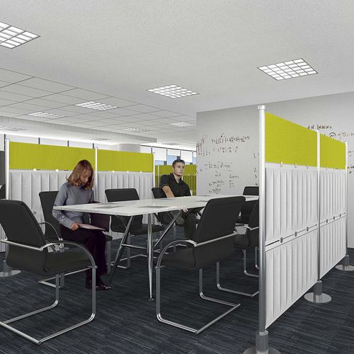 Bodenstehende Bürotrennwand - ECOFLEX - Slalom - Akustikstoff / PVC / Metall