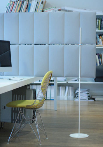 Bodenstehende Bürotrennwand - ECODESK - Slalom - Tisch / Stoff / schallisoliert