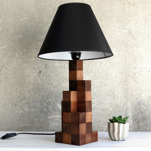 Tischlampe - KUBEC  - Paladim Handmade - Holz / modern / mit Kabel
