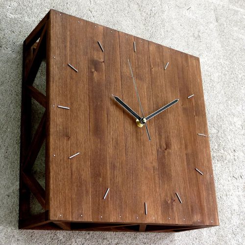 Moderne Uhr - KUB - Paladim Handmade - wandmontiert / Analog / Holz