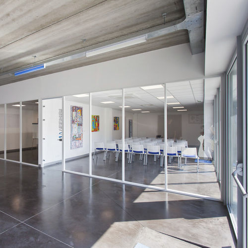 Abnehmbare Trennwand - SP83 CLASSIC - Spacing - mit Glasfront / Aluminium / mit Doppelverglasung