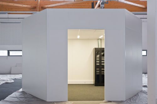 Abnehmbare Trennwand - SPACING BOX - Spacing - mit Glasfront / Aluminium / für professionellen Einsatz