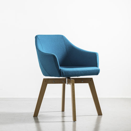 Bürosessel / skandinavisches Design - LITTLE CONSTANCE - Navailles - Stoff / Leder / Holz